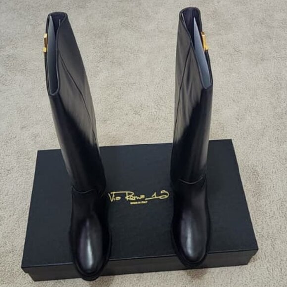 Via Roma 15 TDM leather boots + V gold 2568 Size 40 EU / 10 US - Picture 5 of 8